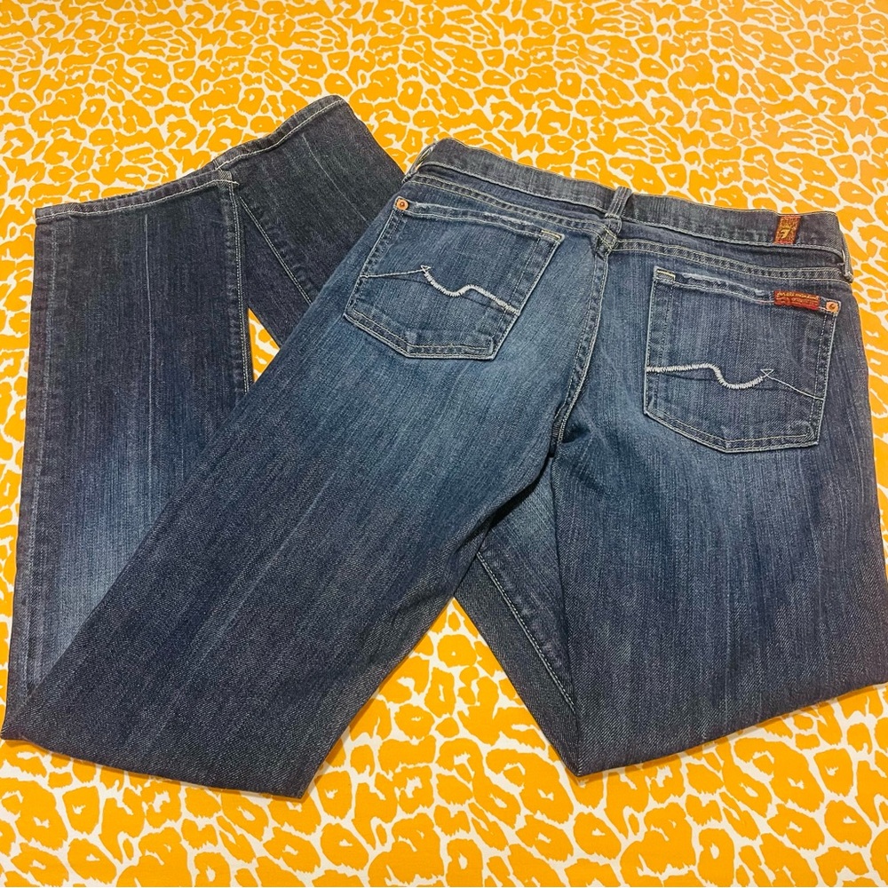 7 For All Mankind Straight Jeans, Denim Wash, 27